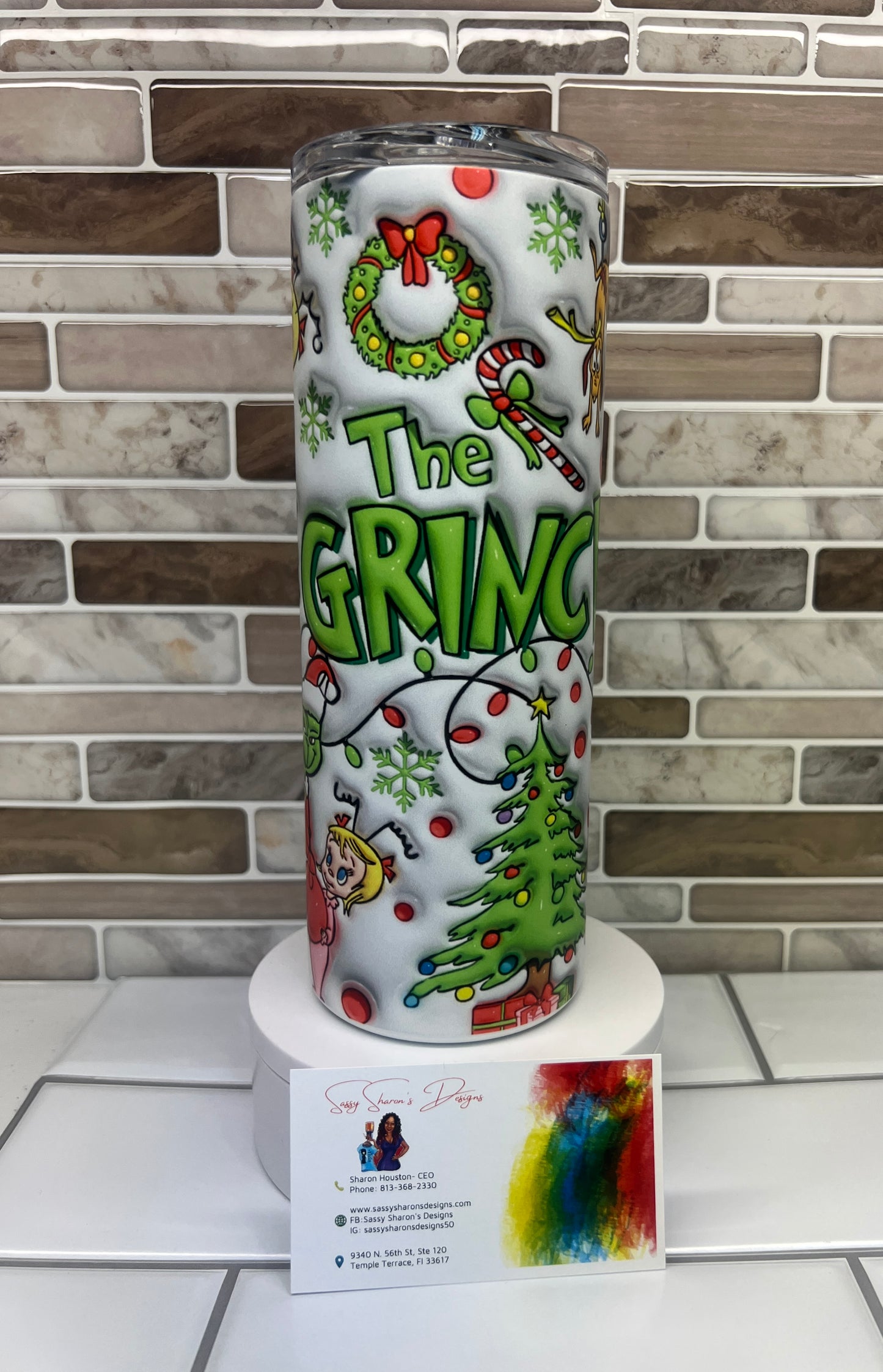 THE Gr*nch Christmas GLOW Tumbler 3D