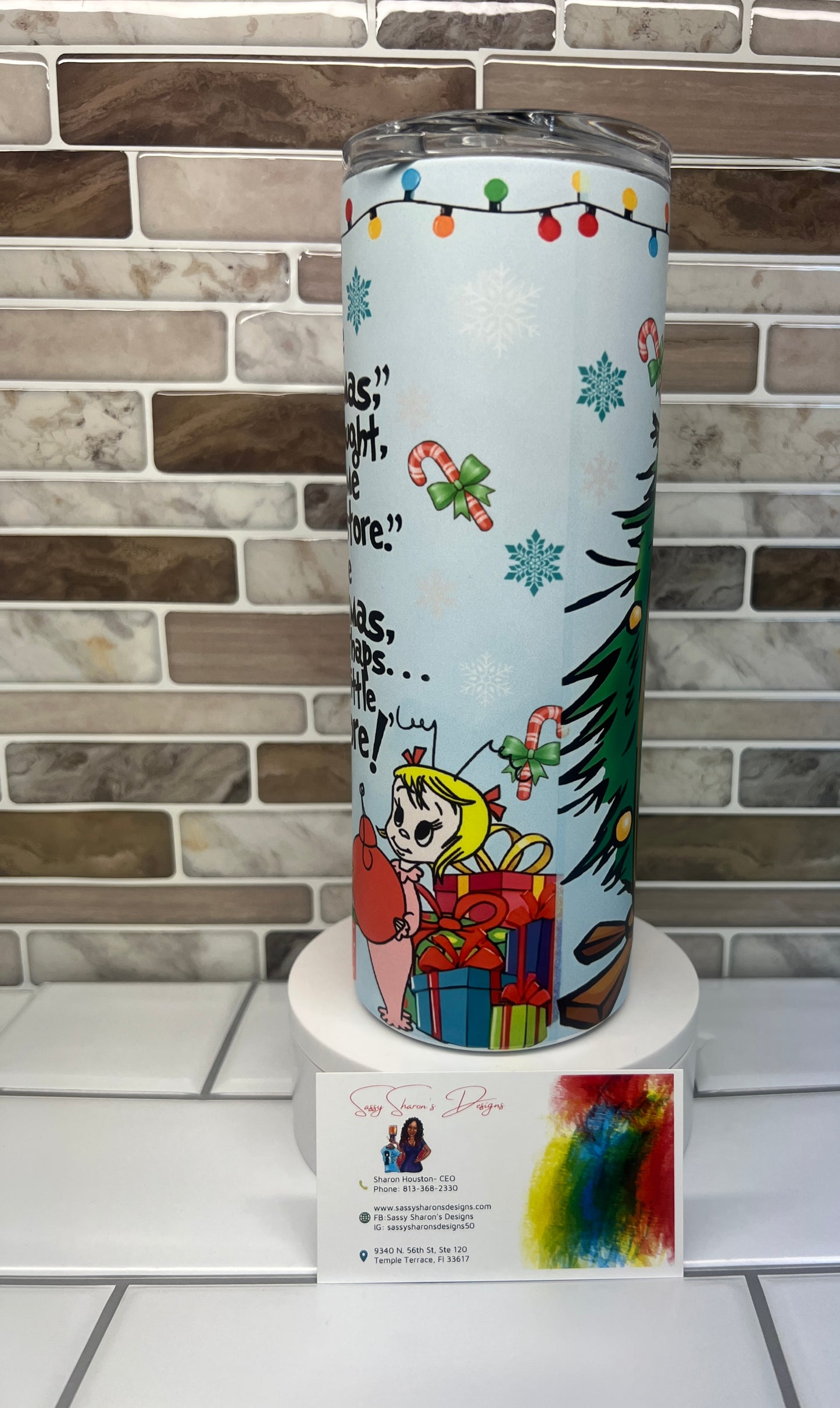 THE Gr*nch ChristmasTree GLOW Tumbler 3D