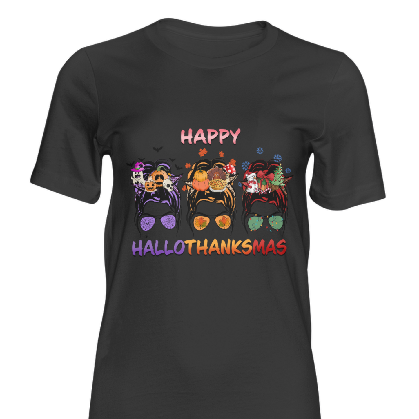 Happy Hallowthanksmas 3 ladies Shirt