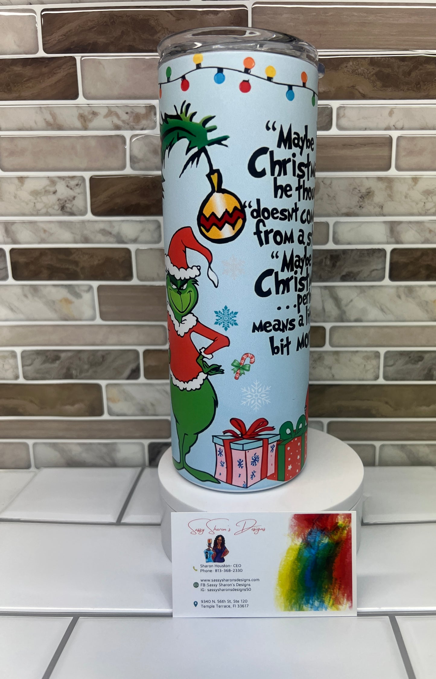 THE Gr*nch ChristmasTree GLOW Tumbler 3D