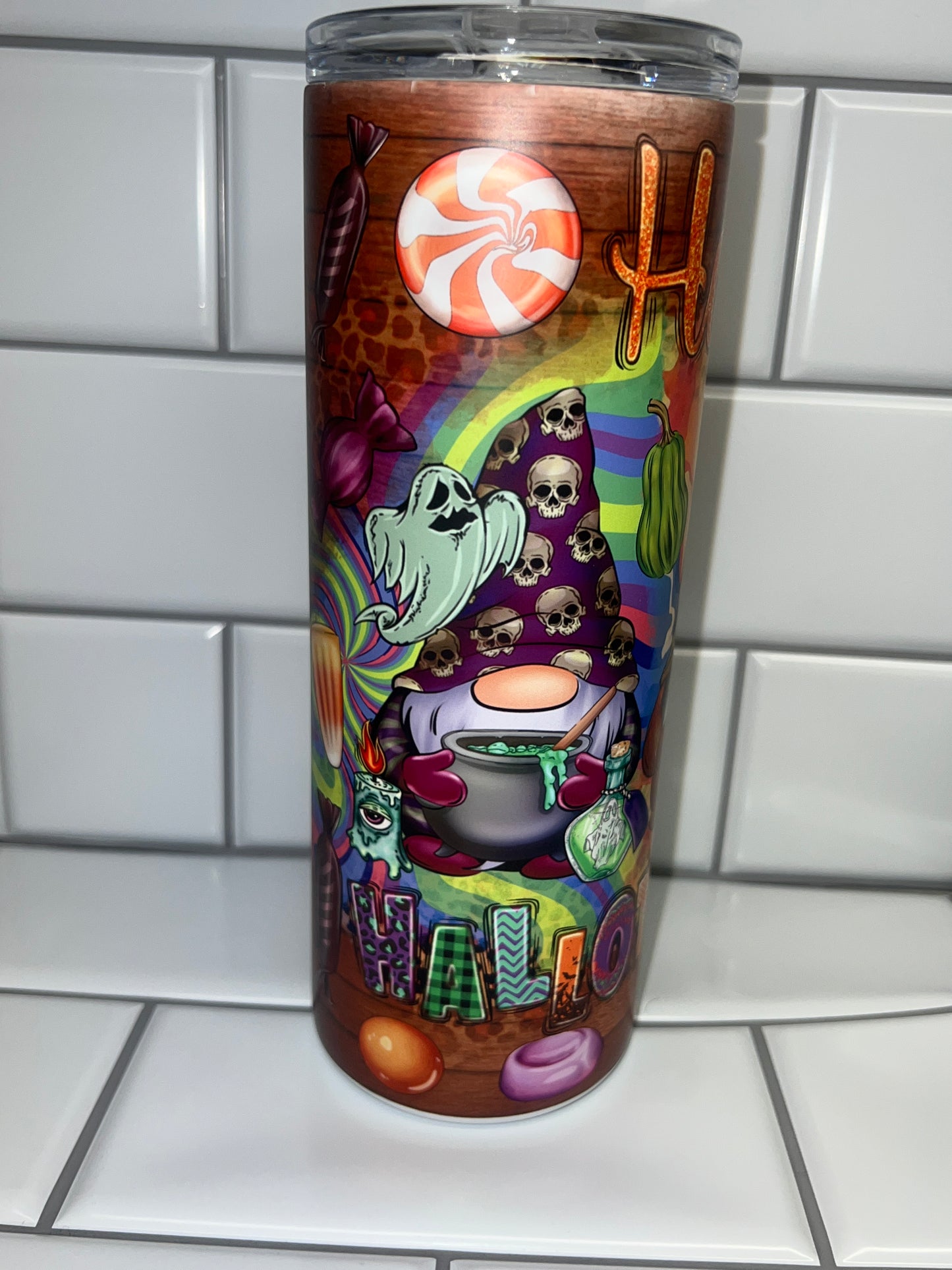HAPPYHALLOWSMAS 25oz Partial Glow in the dark TUMBLER
