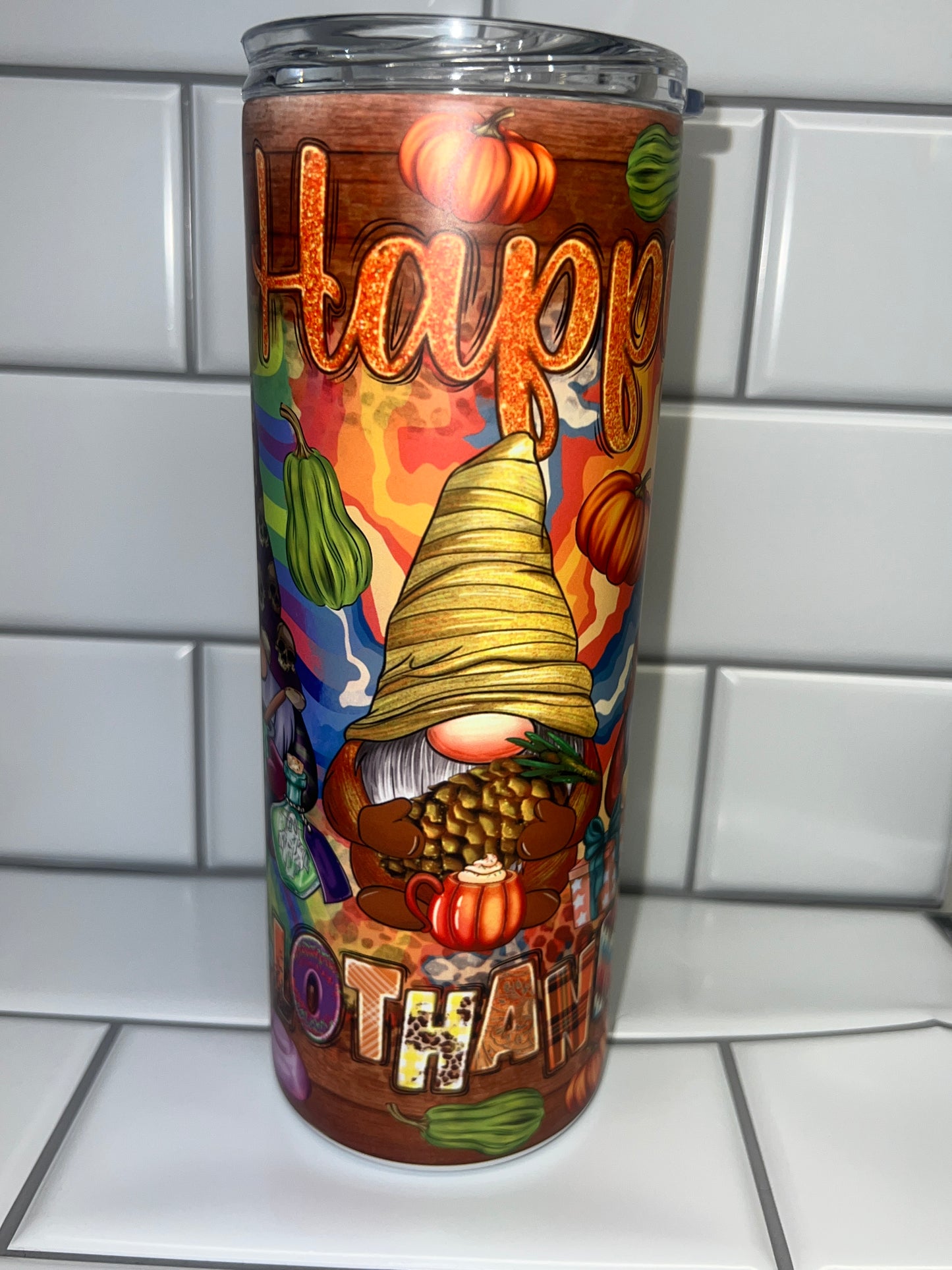 HAPPYHALLOWSMAS 25oz Partial Glow in the dark TUMBLER