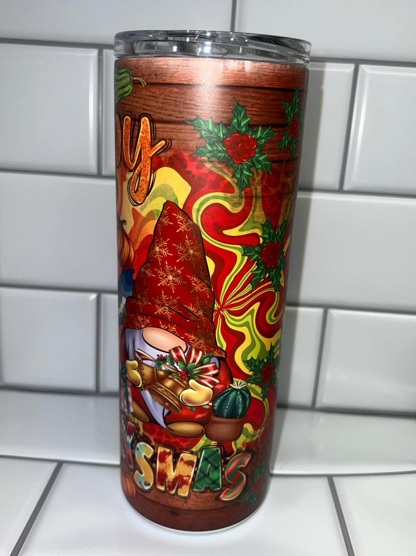 HAPPYHALLOWSMAS 25oz Partial Glow in the dark TUMBLER