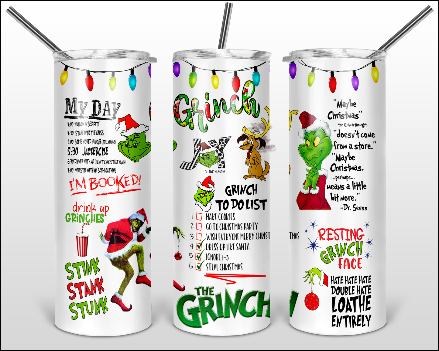 THE Gr*nch Christmas Story GLOW Tumbler 3D