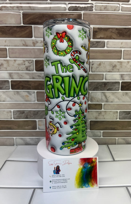 THE Gr*nch  Christmas GLOW Tumbler 3D