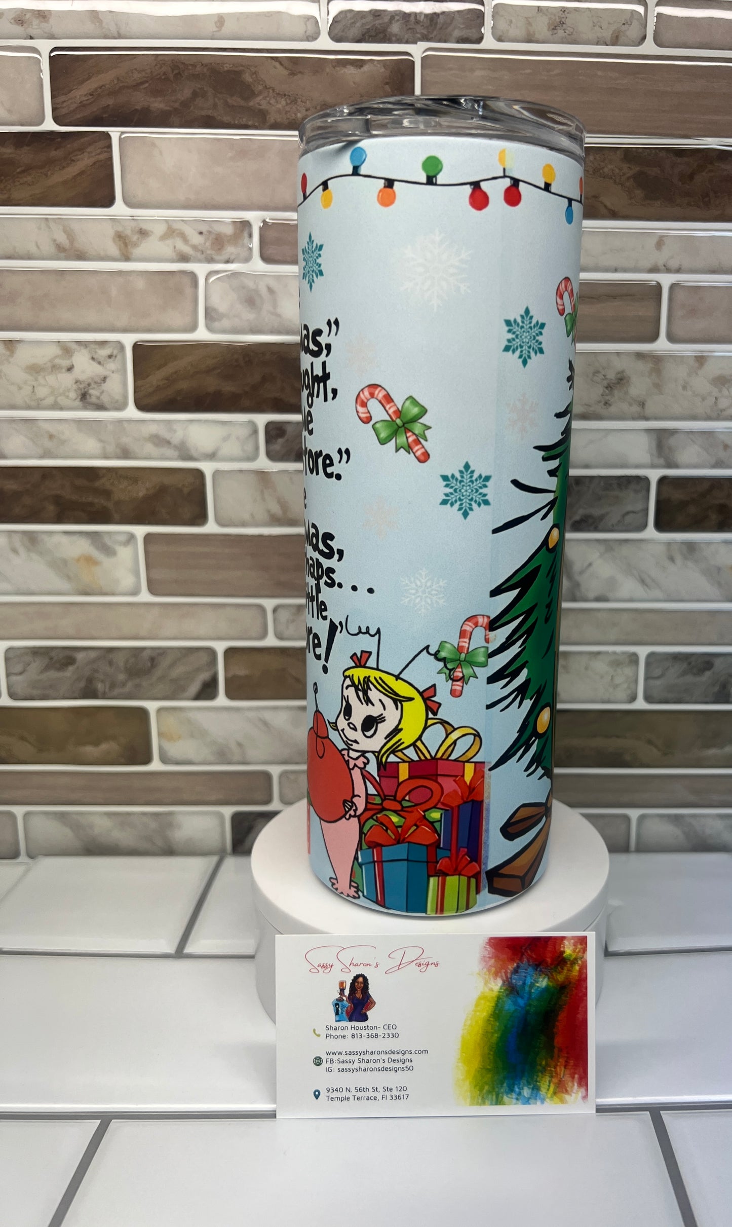 THE Gr*nch  Christmas GLOW Tumbler 3D