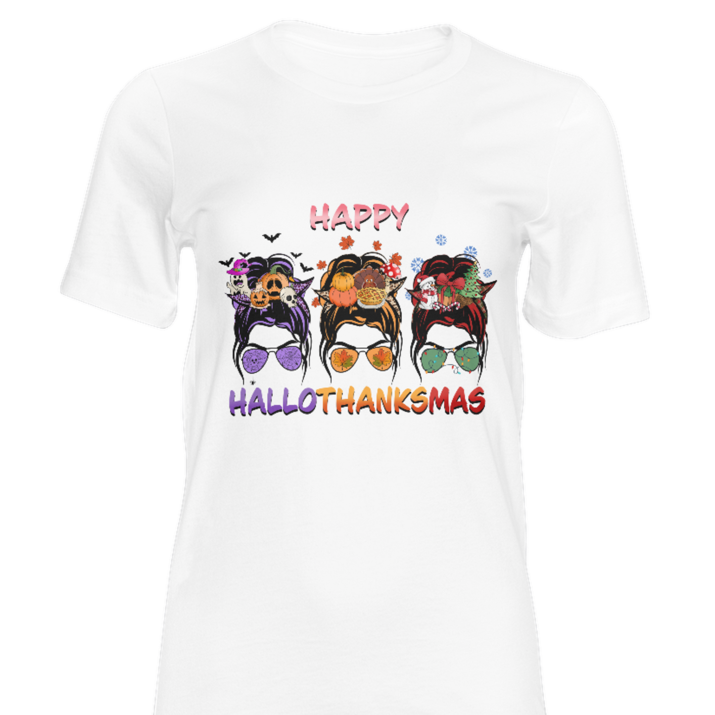 Happy Hallowthanksmas 3 ladies Shirt