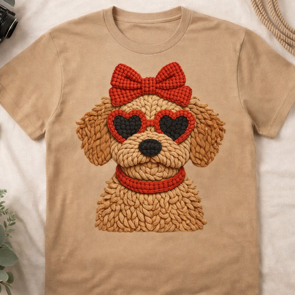 Yarn Crochet Dog Valentines Transfer ONLY
