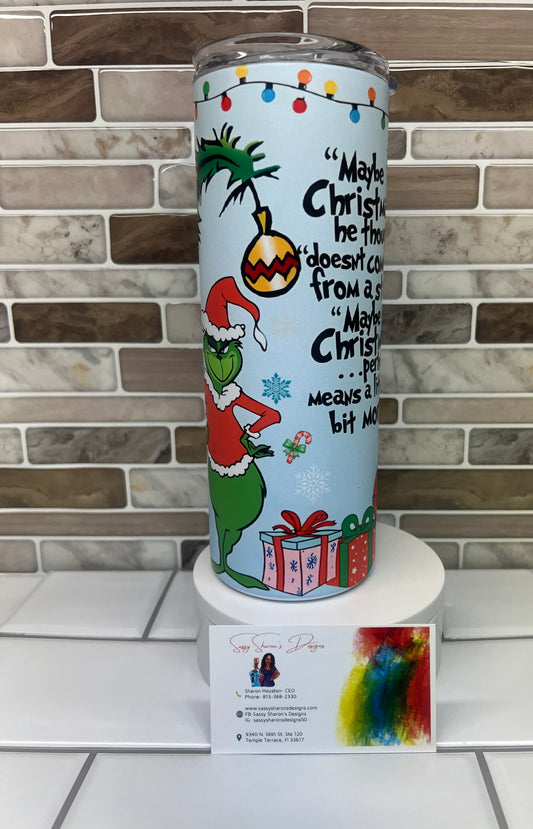 THE Gr*nch  ChristmasTree GLOW Tumbler 3D